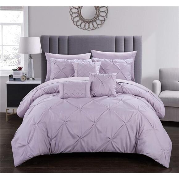 Chic Home Hannah 10 Piece Comforter Set Complete Bed in A Bag Pinch Pleated